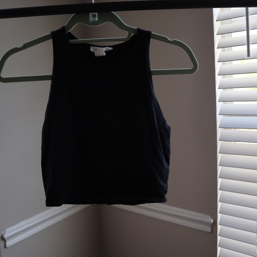 Black Cotton Crop top
